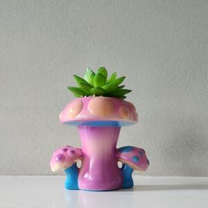 Colorful Mushroom Faux Succulent Decor